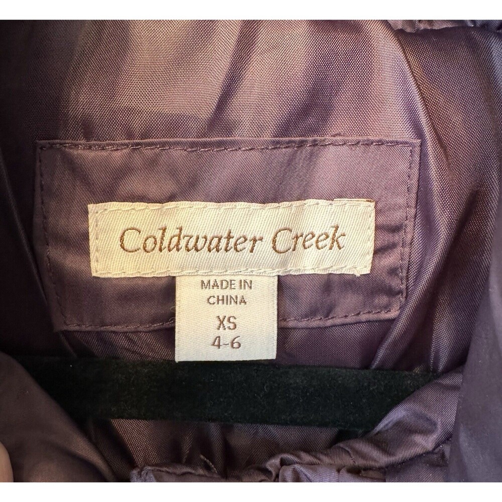 Coldwater Creek Puffer Vest Women Large XS 4-6 Dark Purple Quilted Full Zip - Picture 6 of 10